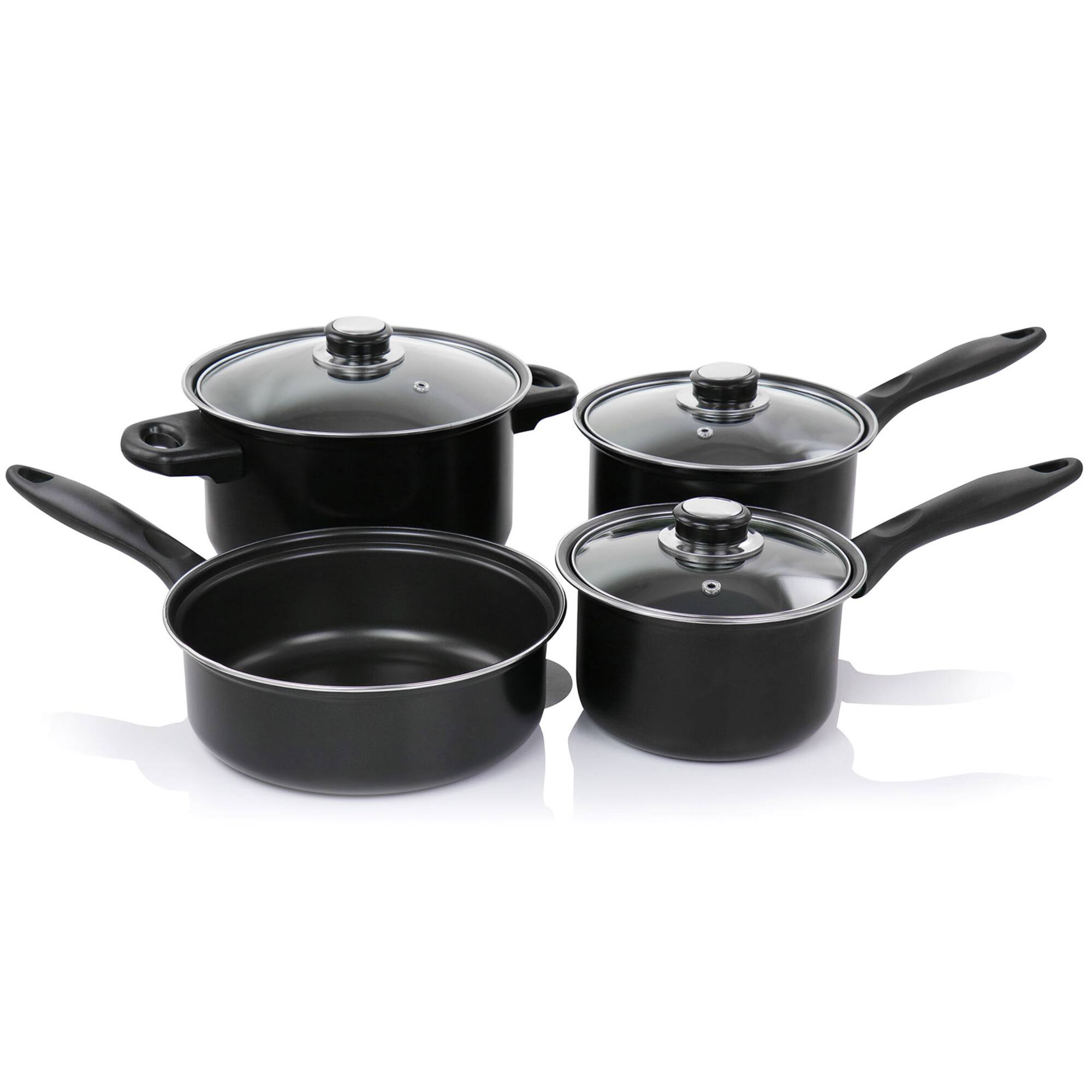 Gibson Home® Newton 7-Piece Black Carbon Steel Cookware Set